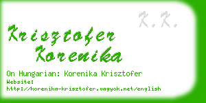 krisztofer korenika business card